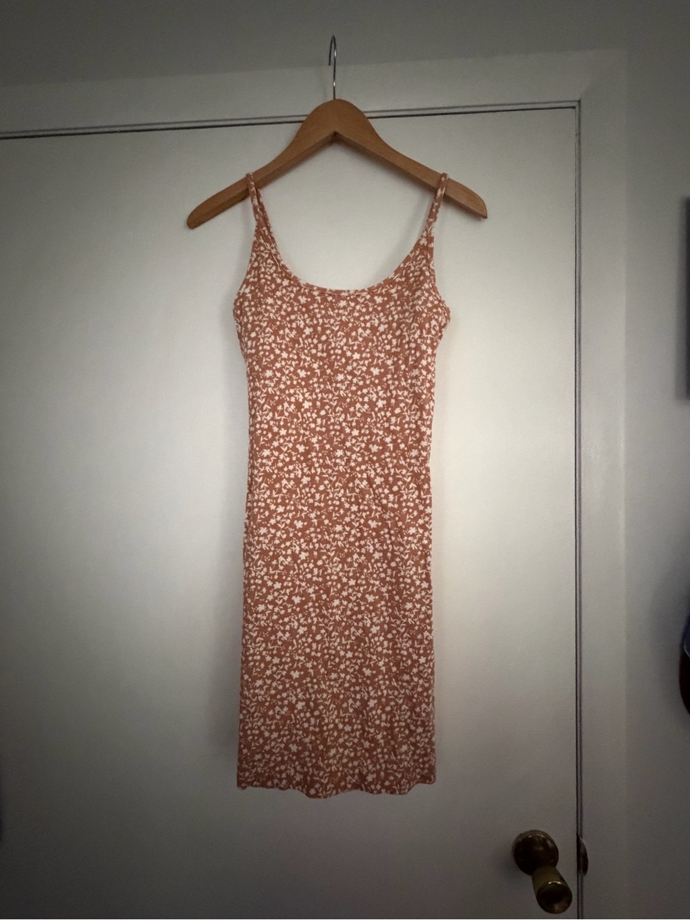 Old Navy Rust Floral Slip Midi Dress